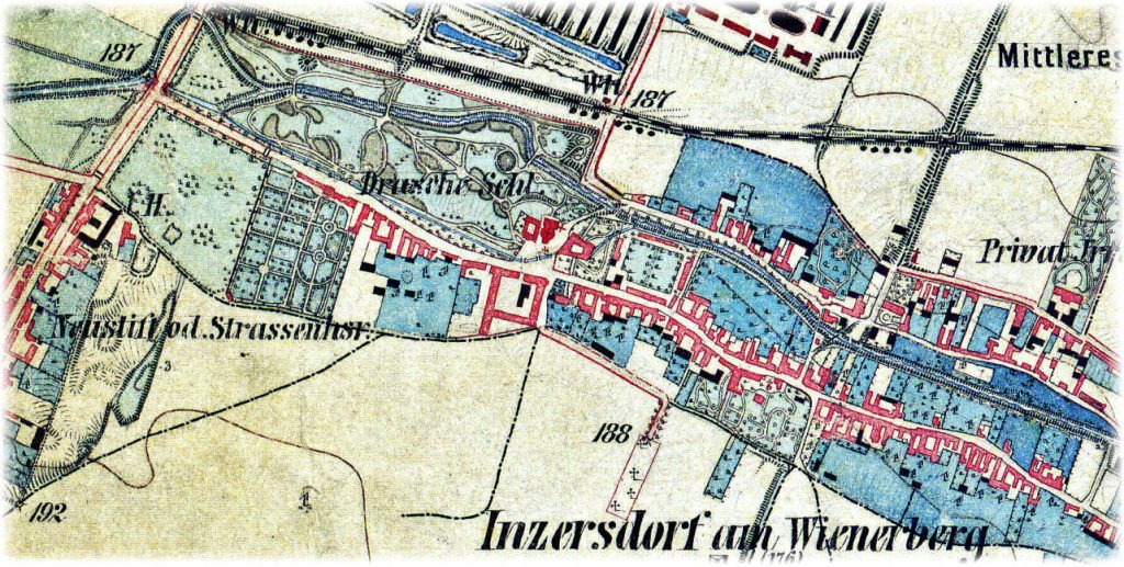 Plan von Inzersdorf am Wienerberge, 1872 (Ausschnitt)